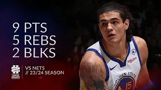 Gui Santos 9 pts 5 rebs 2 blks vs Nets 23/24 season