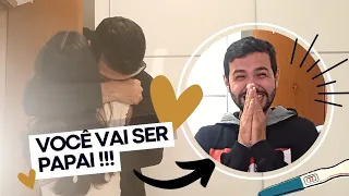 CONTANDO PARA O MEU MARIDO QUE ESTOU GRÁVIDA! 😱🤍 | Reação do Douglas