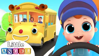 Wheels on the Bus Go Round and Round | Nursery Rhymes by Little Angel