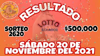 RESULTADO LOTTO SORTEO #2620 DEL SÁBADO 20 DE NOVIEMBRE DEL 2021 /LOTERÍA DE ECUADOR/