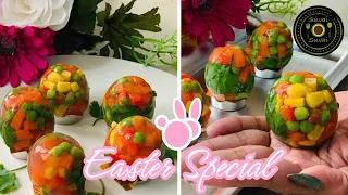 Easter food ideas - JELLY EGG | How to make Colorful Egg Jello with vegetables for Easter