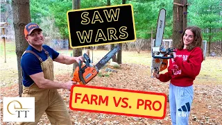 # 9 Saw Wars - Stihl MS 261C Chainsaw vs Husqvarna 445 Chainsaw