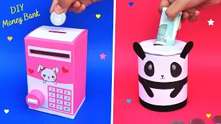 How to make Coin Bank with Cardboard Box & Roll/Best out of waste/DIY 2 Cute Money Storage Box