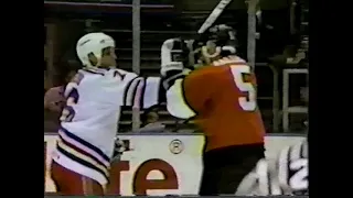 Joey Kocur glove-punches Kevin Haller & Dmitri Yushkevich