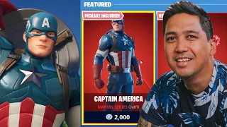 Jeg kjøper HELE Captain America PAKKEN i Fortnite! (marvel superhelt serien)