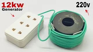 I turn super strong magnet and copper wire into220v 12000w best generator