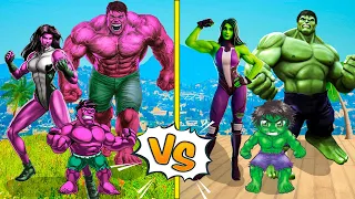 HULK FAMILY vs PINK HULK FAMILY In GTA5