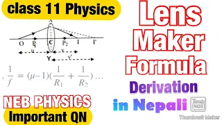 Class 11 Lens Maker Formula Derivation in Nepali || Class 11 Optics in Nepali || Physics