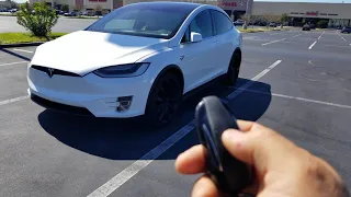 Using Tesla X key FOB to open passenger door.