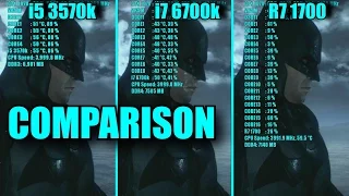 5 GAMES TESTED Ryzen 7 1700 - i7 6700k - i5 3570k & GTX 1070 OC | 1080p | FRAME-RATE TEST COMPARISON