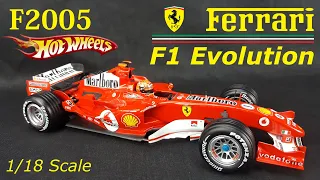 Ferrari F1 Evolution in 1/18 Scale - F2005 by Hotwheels