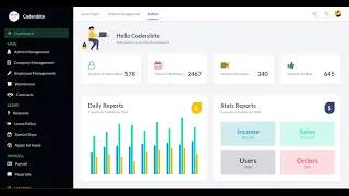 Responsive Admin Dashboard Layout With Html Css Grid