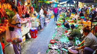 Cambodian 4 Market Foods Compilation - Chicken, Fishes, Vegetables, fruits,& Snacks