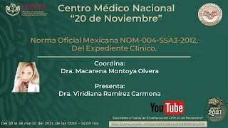 Norma Oficial Mexicana NOM-004-SSA3-2012,  Del Expediente Clínico.