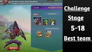 Lords mobile challenge stage 5-18|Hidden killer challange stage 5-18 best f2p team