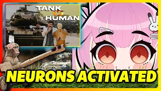 Vtuber watches what happens If a Tank Shoots Directly at a Human  - Garand Thumb React