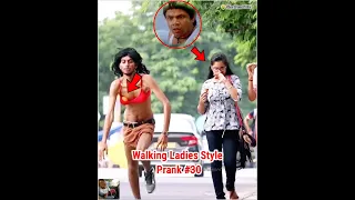 😛😝🔥😜🤪 Walking Ladies Style-30 🤬 Epic Reaction prank | @ShortPrank10M  #prank #shorts