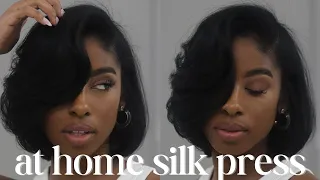 how to: silk press natural hair | salon results at home | tramsue