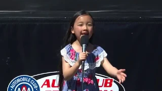 7-year old Malea Emma crushes the national anthem at NASCAR Xfinity Series Race