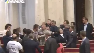 MPs brawl in Ukraine parliament