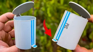 Homemade Mini Trash Can from PVC