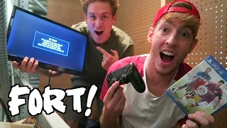 RAFTERS FORT WITH A PLAYSTATION!