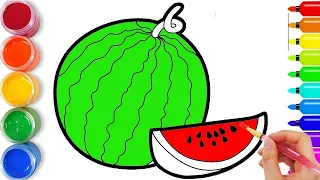 Draw a large watermelon | Как нарисовать большой арбуз | Katta torvuz chizish bolalarga