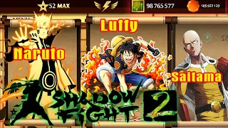 SHADOW FIGHT 2 MOD Saitama, Naruto, Luffy, Titan, Vô Hạn Tiền, Ngọc, Level 52