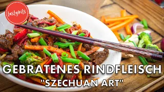 Scharfes Rindfleisch "Szechuan Art" - gebratenes chinesisches Rindfleisch (Rezept)