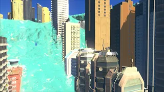 Mega Double Tsunami destroys 2 Coastal Cities | Cities Skylines Tsunami #255