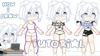 ˚ ₊•✧ how i draw outfit... clothes tutorial 🍨// gacha clup||cinnamoroll_official ✧•₊˚