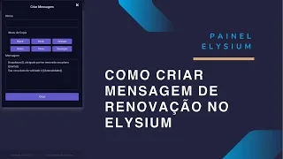 Como Criar Mensagem De Renovação No Elysium