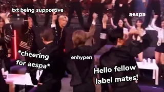 Hybe artists welcoming Aespa into their company 😭