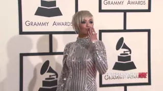 Rita Ora arrives at The 57th Annual GRAMMY Awards Red Carpet