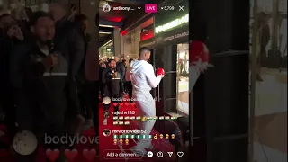 RARE FOOTAGE OF ANTHONY JOSHUA BREAKING A DOOR IN BATTERSEA LONDON NEW UNDER URMOUR STORE