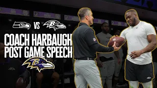 John Harbaugh's Postgame Speech After Blowout Over Seahawks | Baltimore Ravens