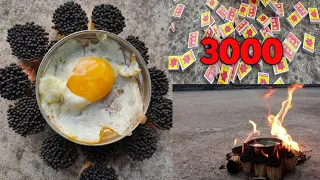 One Egg Vs Three Thousands Safety Matches।। Fried Egg on match।। With Food Review 🔥🔥🔥