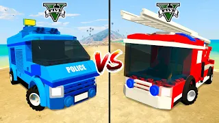 Lego Fire Truck vs Lego Police Truck in GTA 5 - which is best?