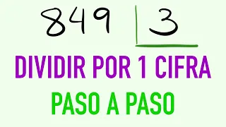 Dividir por una cifra con resta 849 entre 3