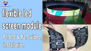 flexible led screen module /soft led display panel P1.87,P2, P2.5,P3,P4 for curved circle display