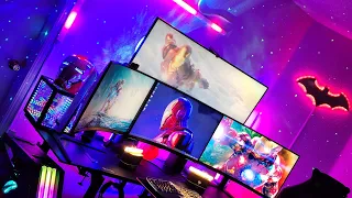 Iron Man MK5 Mask - Ultimate RGB Gaming Setup - RTX 4090 Aorus Master - Triple 4K Monitor