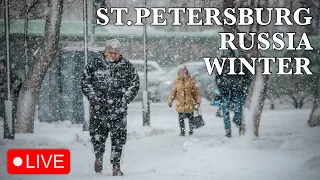 Snowfall COLLAPSE in SAINT PETERSBURG, Russia 🇷🇺