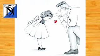 How to Draw a Father Love Daughter || Pencil sketch beginner || father's day drawing || Drawings