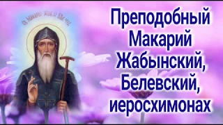 Преподобный Макарий Жабынский, Белевский, иеросхимонах - ДНИ ПАМЯТИ  4 февраля  и 5 октября.