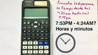 Hallar la diferencia de horas y minutos con calculadora casio