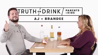 Parents and Kids Play Truth or Drink (AJ & Brandee) | Truth or Drink | Cut