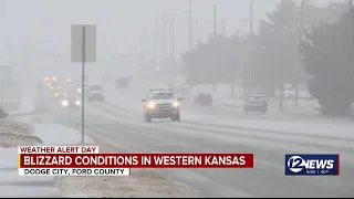 Powerful storm pounds western Kansas, heads east
