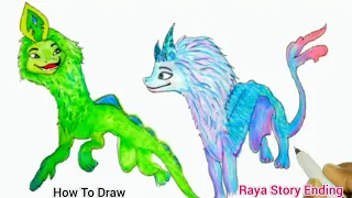 How To Draw  Sisu & Dragons Raya and the last Dragon movie 🐉  Happy Ending | Cartooning cute drawing