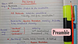 Preamble || Handwritten Notes || Lec.5 || Indian Polity || An Aspirant !