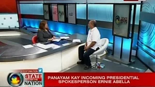 SONA: Panayam kay incoming presidential spokesperson Ernie Abella